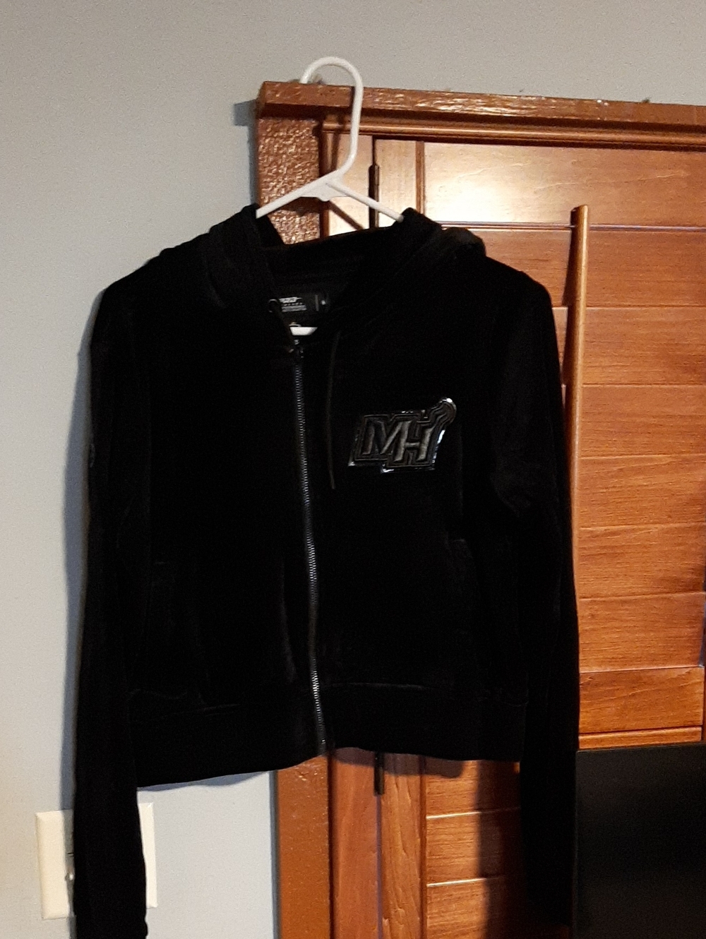 Miami Heat Pro Standard Women's Triple Black Velour Full-Zip Hoodie